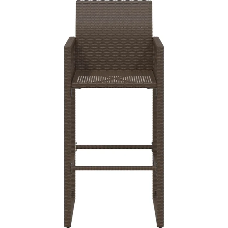 Garten-Barhocker 2er Set, Küchenhocker Braun Poly Rattan – Bild 5