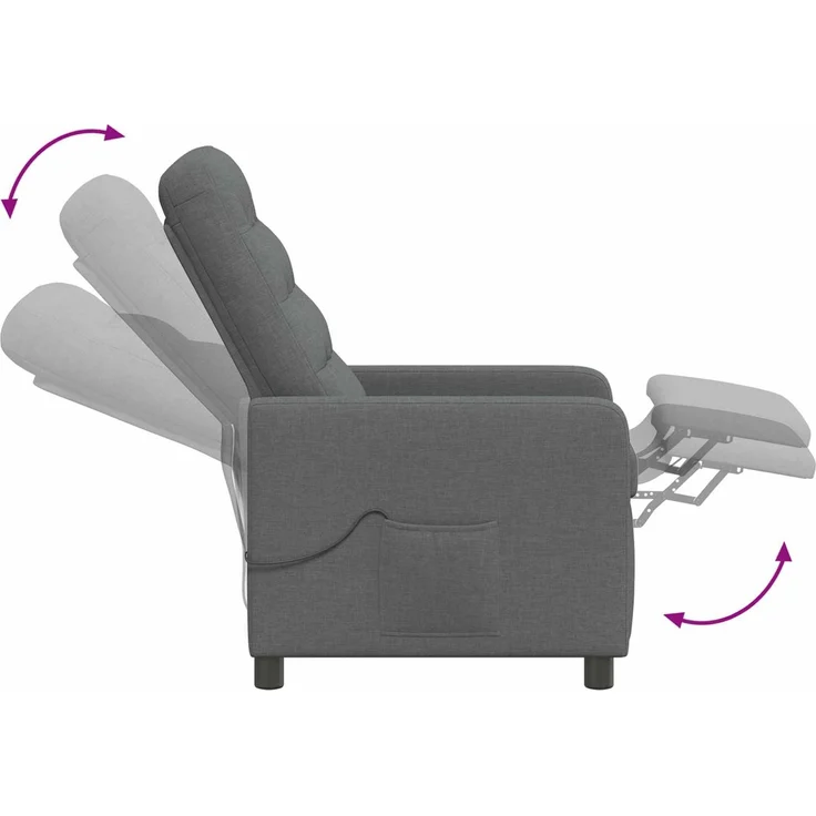 vidaXL Massagesessel mit Liegefunktion Dunkelgrau 65 x 93 x 102 cm 42051321 – Bild 10