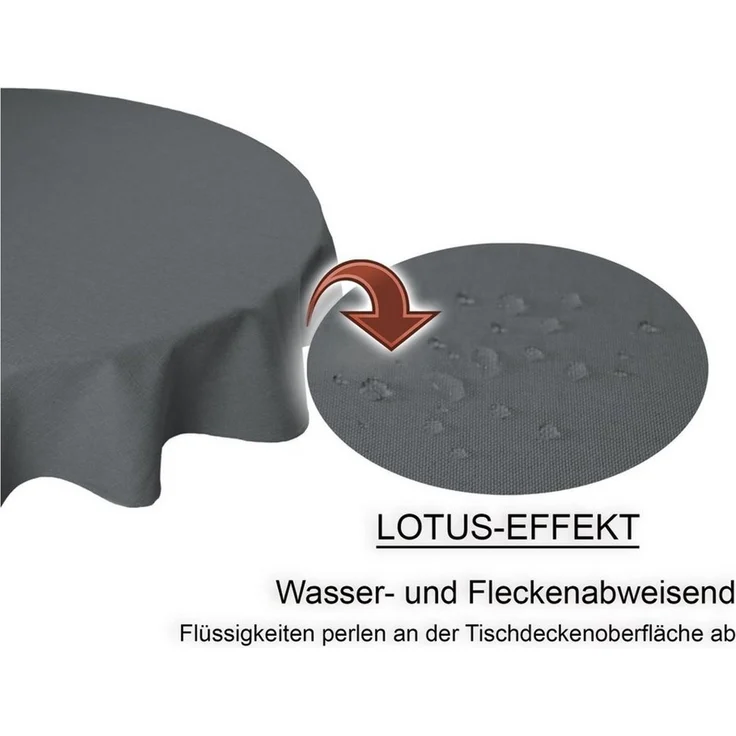 Haus und Deko Tischdecke Tischdecke rund Leinenoptik Lotuseffekt Tischwäsche Wasserabweisend (1-tlg) – Bild 2