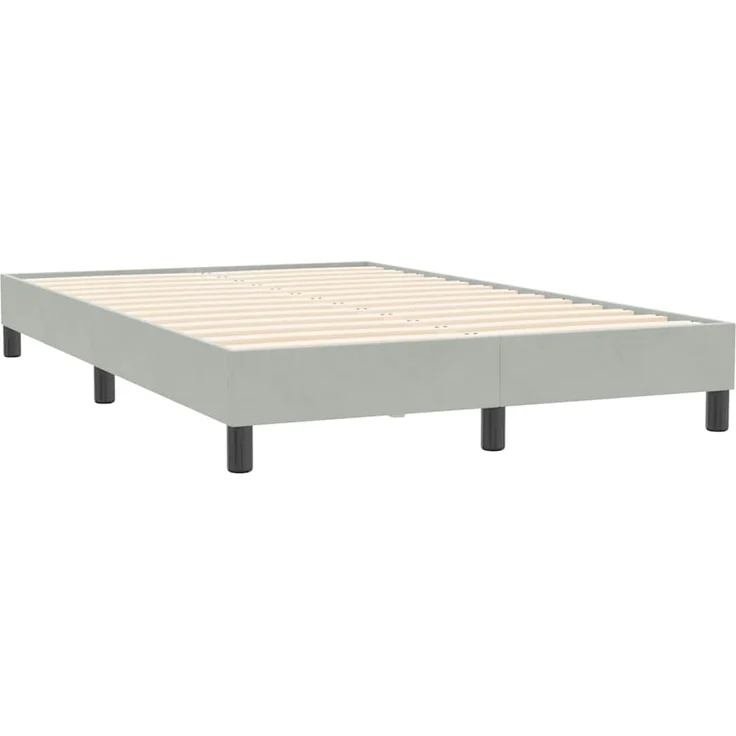vidaXL Boxspringbett ohne Matratze Hellgrau 120x210 cm Samt 3315819 – Bild 7