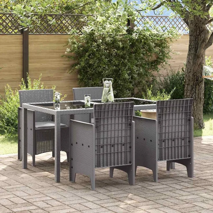 vidaXL Gartenstuhl 4 pcs Hellgrau 53 x 49 x 85 cm Polypropylen 847485 – Bild 1