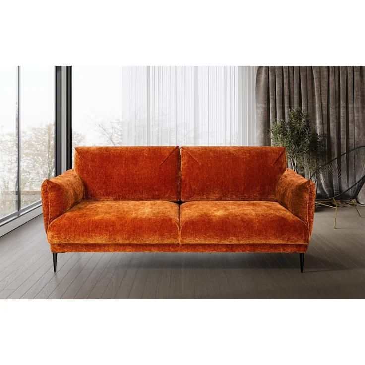 Sofa Designersofa MADISON 3-Sitzer in Stoff Dress Me Kupfer – Bild 1