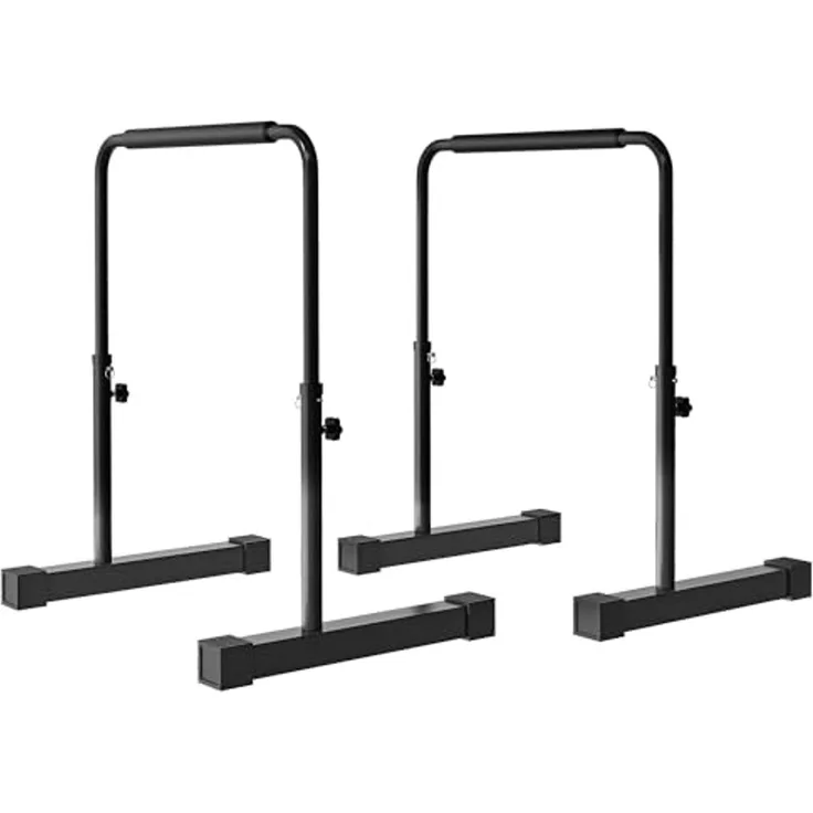 SPORTNOW Liegestützgriffe 2er Set 80-100 cm Höhenverstellbar Push up Bars (Parallettes, 2-St, Push Up Griffe), für Muskeltraining und Krafttraining Stahl Schwarz