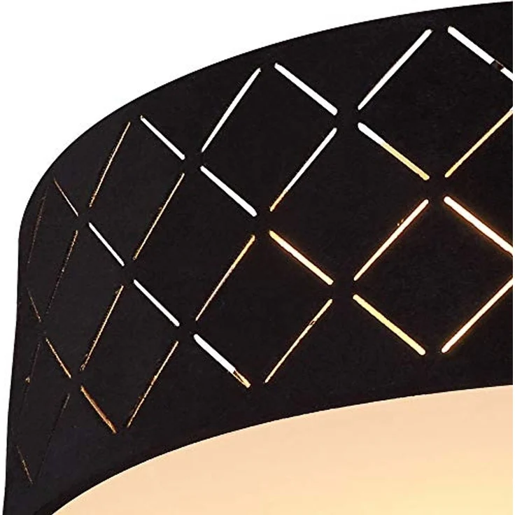 LED Deckenleuchte, Textil, schwarz, gold, satiniert, D 38 cm – Bild 6