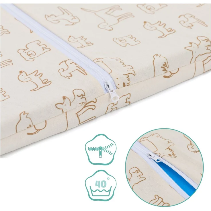 Reisebett-Matratzen Matratze für Reisebett gerollt Jersey Hund, Fillikid, 4 cm hoch, passend für Reisebetten 120 × 60 cm – Bild 4