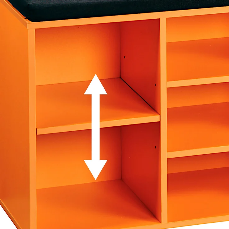 KESPER Schuhschrank / Sitzbank 15985-13 in orange mit Sitzkissen / Flurregal – Bild 3