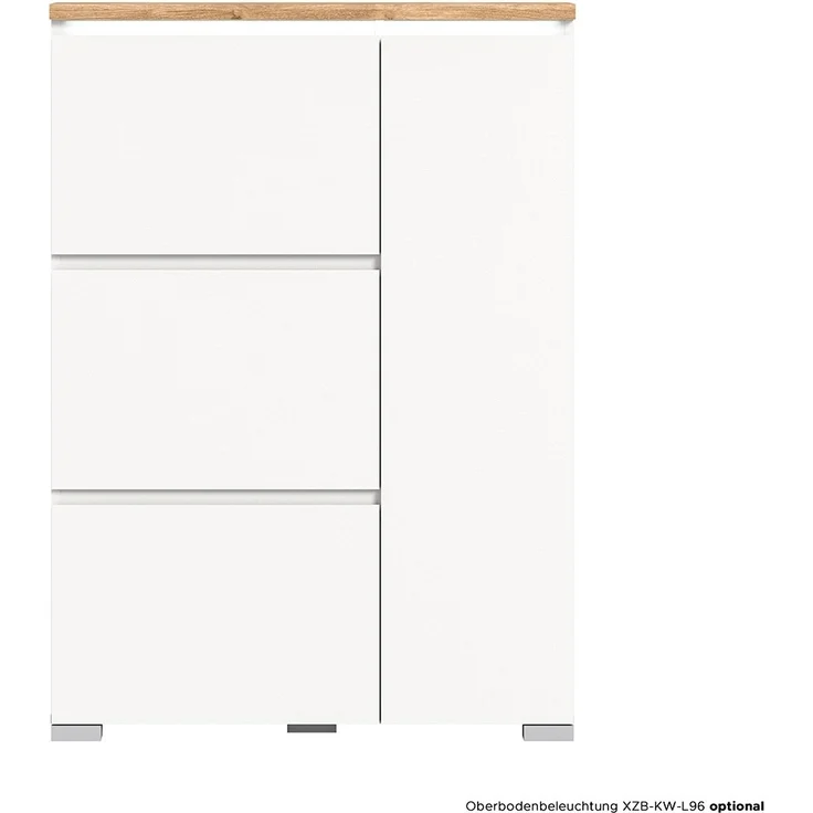 Schuhschrank Shoes / Shoelove, Holzwerkstoff, Weiß, Holzfarben, 95 x 130 x 18 cm – Bild 5