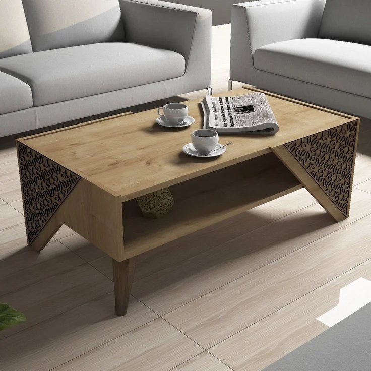 Skye Decor 'Beril - Oak' Couchtisch, Eiche, 105 x 58 x 40 cm – Bild 3