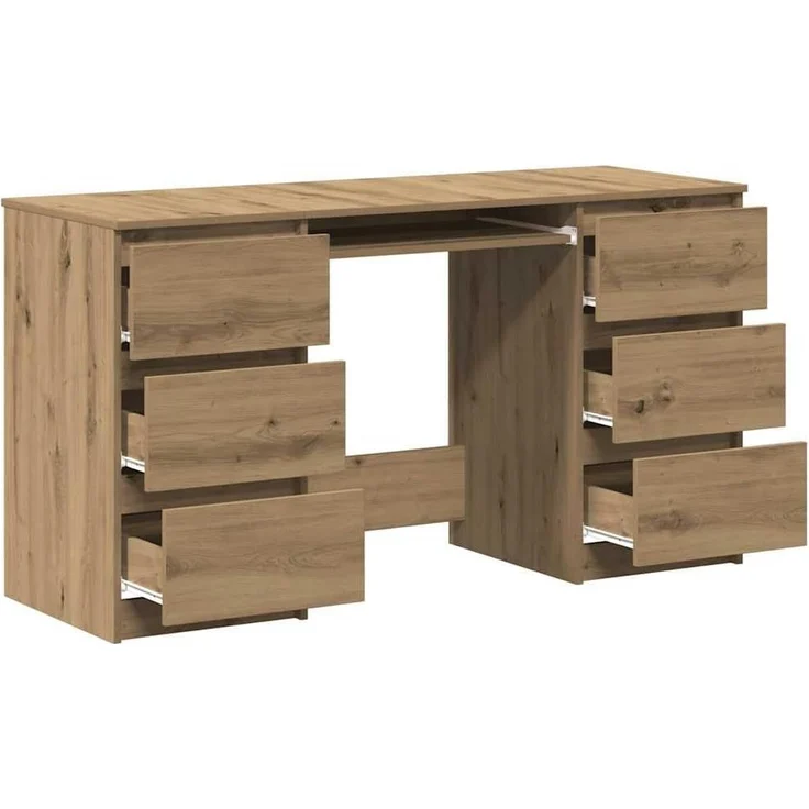 vidaXL Schreibtisch Artisan-Eiche 140x50x77 cm Holzwerkstoff 855961 – Bild 4