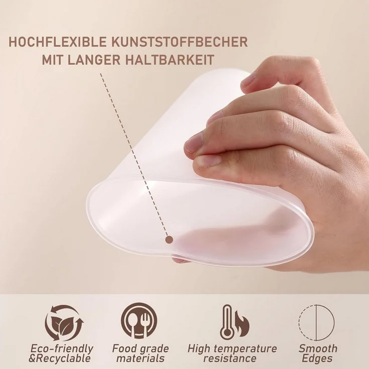 KingLux Mehrwegbecher 100Stück 500ml Partybecher mit Deckel Spülmaschinenfeste PP-Becher, (100-tlg) – Bild 3