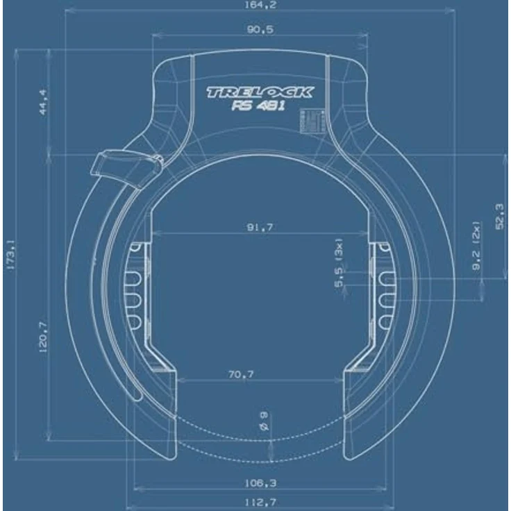 Trelock Steckschloss Rahmenschloss RS 481 NAZ nicht abziehb. Schlüssel – Bild 4