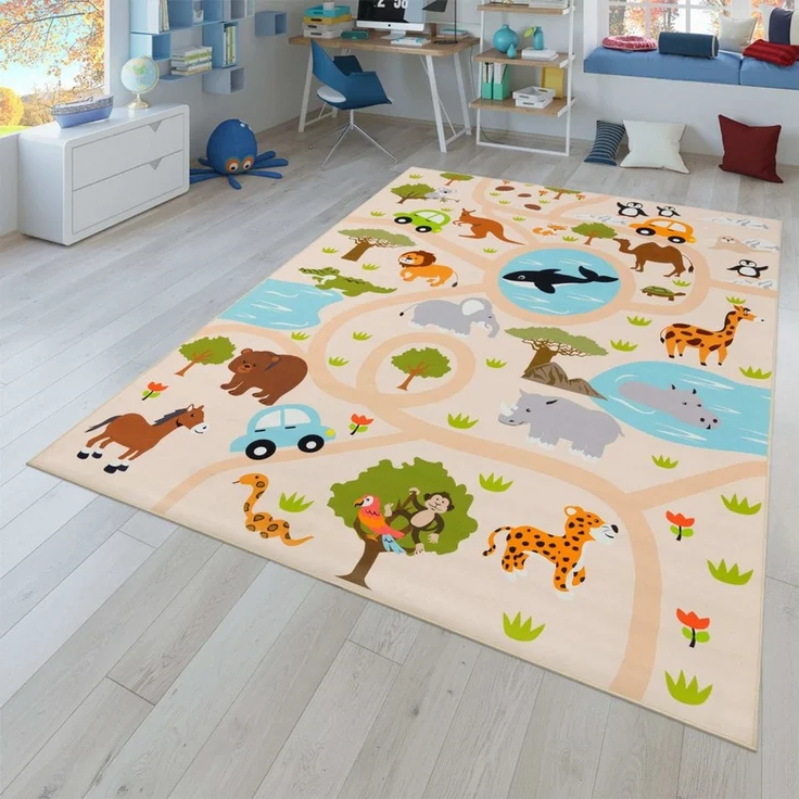 TT Home Teppich Kinderzimmer, Rechteckig, Höhe: 4 mm, Kinderzimmerteppich Teppich Junge Mädchen Kinderteppich Baby Rutschfes – Bild 5