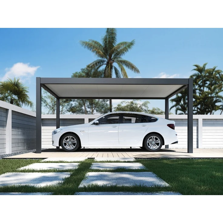 Weide Carport aus Aluminium | 3 x 5,3 M | Garage anthrazit | Autoüberdachung – Bild 4
