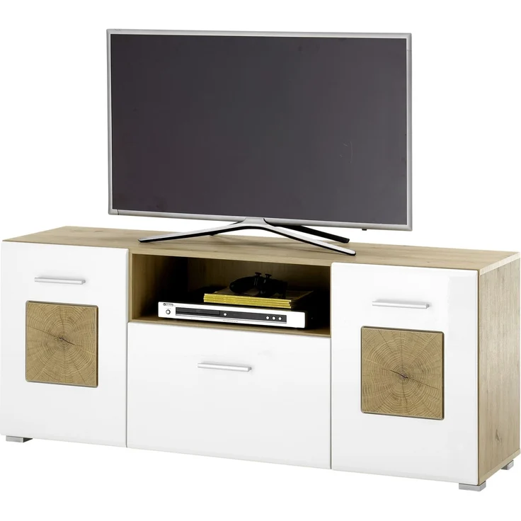 Lowboard >Georgia< in Eiche Artisan Nachbildung - 140x58x38cm (BxHxT) – Bild 1