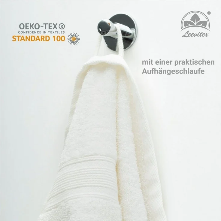 leevitex® Saunatuch Frottee XXL, (1-St), 80 x 200 cm, extra groß & saugfähig, Creme/Naturweiß – Bild 3
