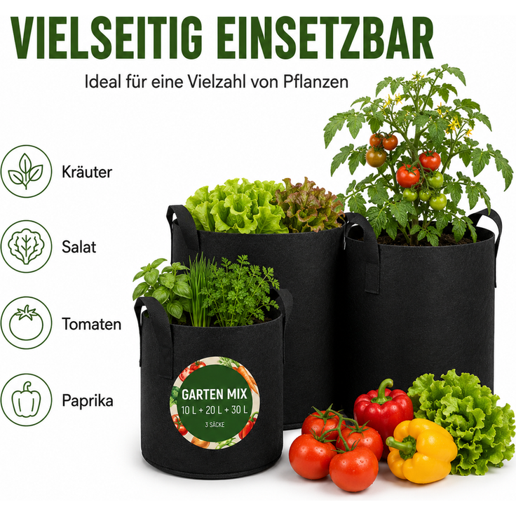 Pflanzsäcke Set Schwarz – Bild 6