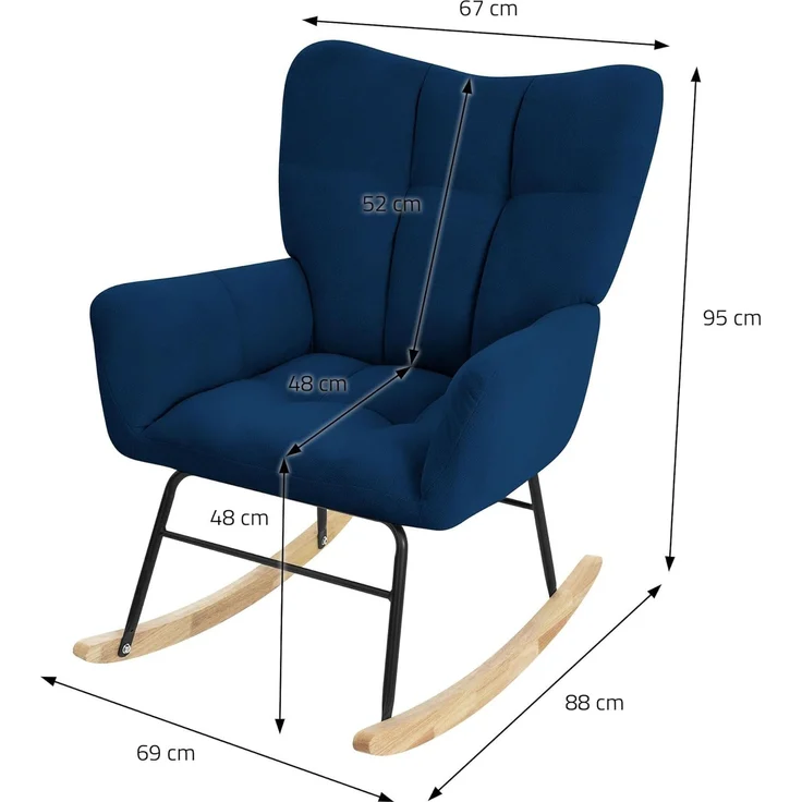 ML-DESIGN Schaukelstuhl Schaukelsessel Ohrenstuhl Relaxsessel Akzentstuhl Schwingstuhl Sessel (1 St), Stillsessel ideal für Wohn- & Babyzimmer Schwingsessel Frottee-Optik – Bild 6