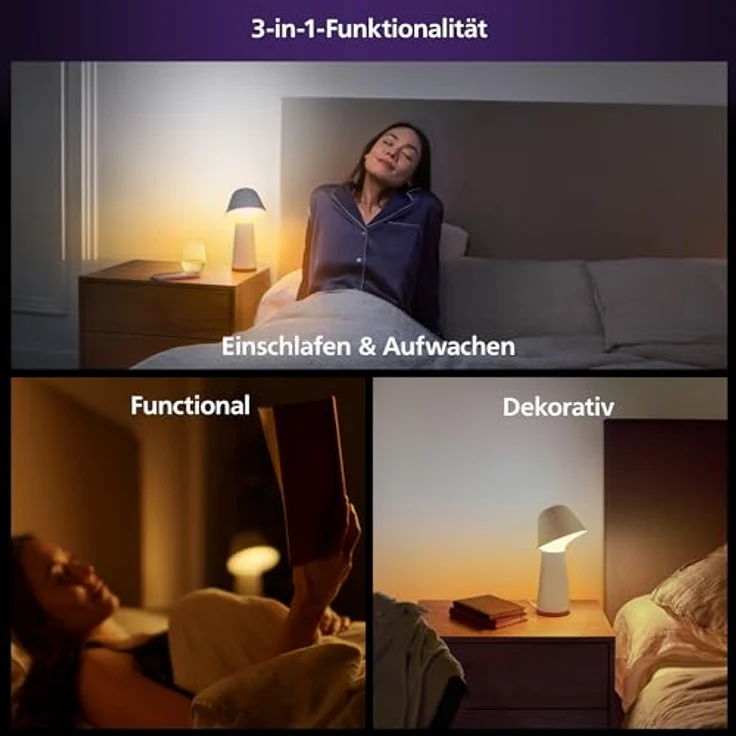 Philips Hue Twilight smarte Sleep und Wake-Up Tischleuchte, weißes und farbiges Licht, Bluetooth kompatibel, Sprachsteuerung mit Alexa, Apple Home & Google Assistant, weiß – Bild 5
