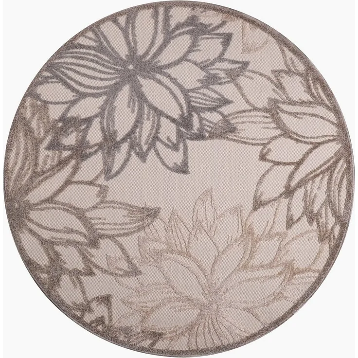 Sanat Teppich Floral 2 Outdoor, rund, Höhe: 6 mm, In- und Outdoor geeignet, florales Design, Balkon, Terasse