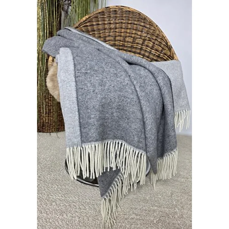Wolldecke Merinowolldecke Plaid "Faro" Merinowolle-Kaschmir-Mix 140 x 200 cm, STTS – Bild 5