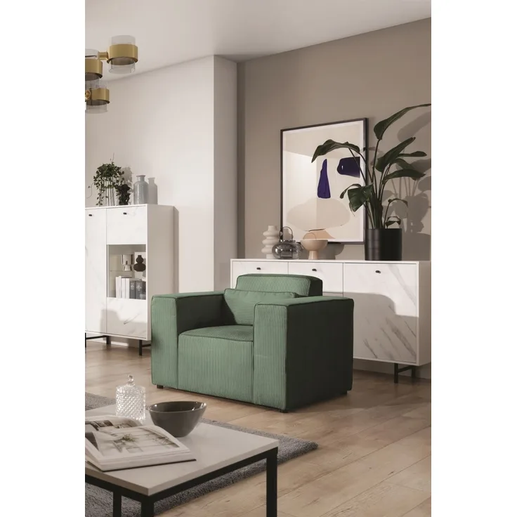 Sessel Designersessel WALDO in Stoff Poso Grün