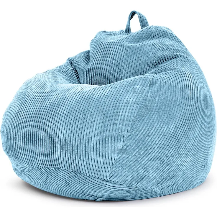 Green Bean® Indoor Sitzsack waschbar, EPS-Perlen Füllung / Cordstoff hellblau, 90x110 cm