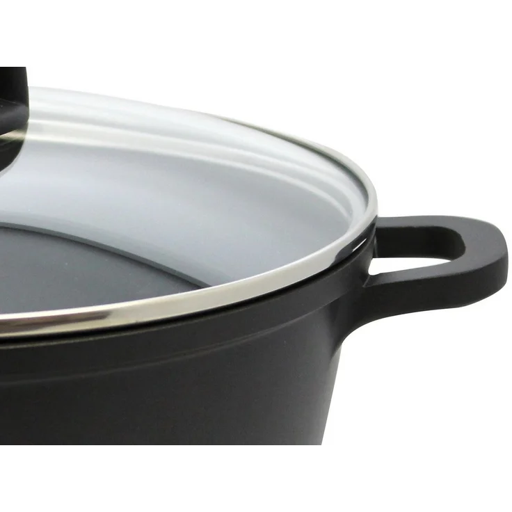 Elo Basic Topf-Set Black, Aluminiumguss (Set, 6-tlg, 3 Töpfe mit Deckel), mit hochwertiger Antihaftversiegelung, Induktion – Bild 3