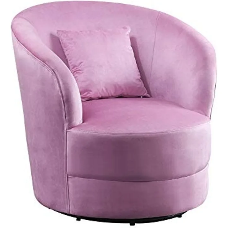 Atlantic Home Collection Sessel Colin, 360Grad, Polyester,Samt, Rosa, BxTxH: 84 x 85 x 84 cm