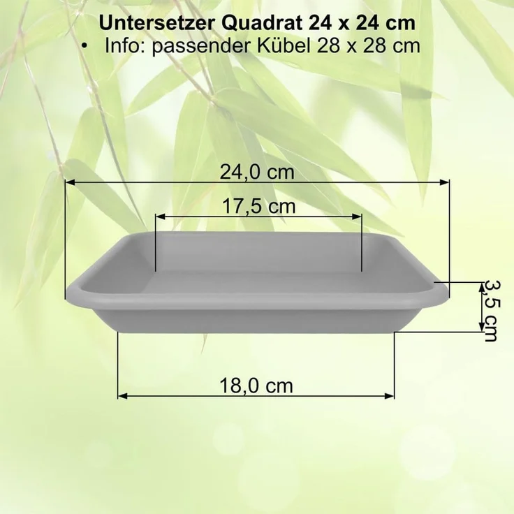 Heimwerkercenter Pflanzkübel MePla Untersetzer Quadrat 24x24 cm, Terrakotta, wetterfester Kunstoff – Bild 2