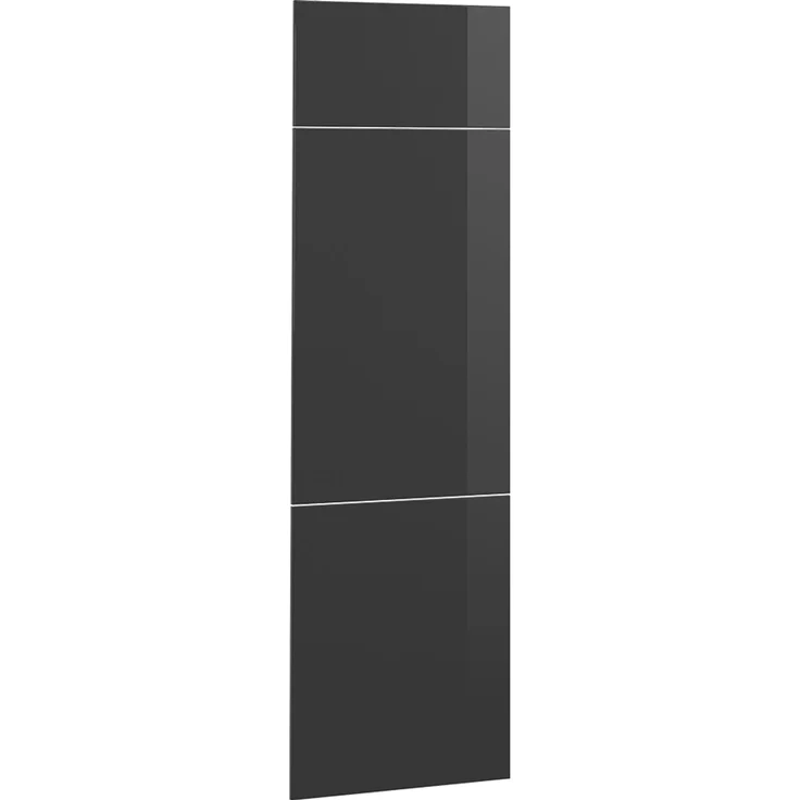 Küchenfront R-Line Anthrazit Hochglanz 59.6 x 196 cm Möbelfront für den Kühlumbauschrank Vicco – Bild 1