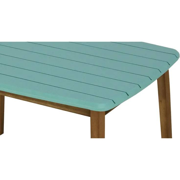 Vente-unique - GOZO Gartenessgruppe Holz, Platte BlauBlau - B 60 cm x H 50 cm x L 80 cm – Bild 5
