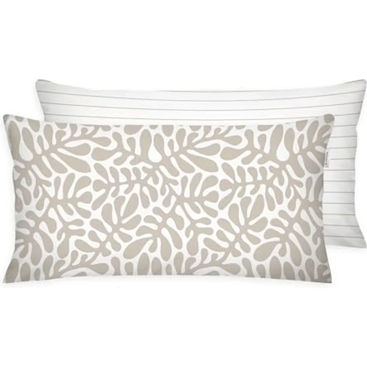 TOM TAILOR HOME Kissenhülle new bedroom, ORGANIC LEAVES, 40x40cm oder 40x80cm, (1 Stück), mit farbigem Markenreißverschluss – Bild 2