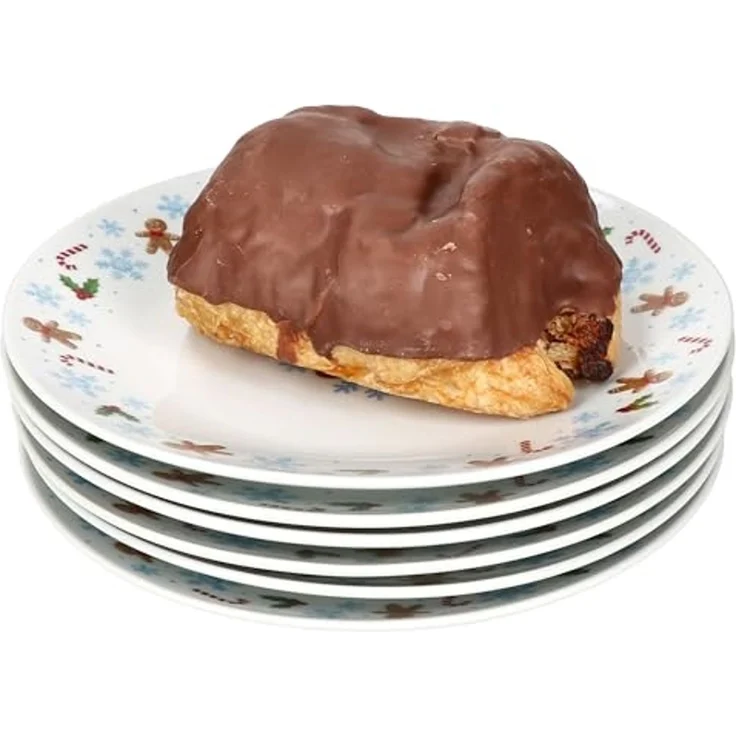 6x Candyman Kuchenteller Porzellan 6 Personen Dessert-Teller Weihnachten eisblau – Bild 2