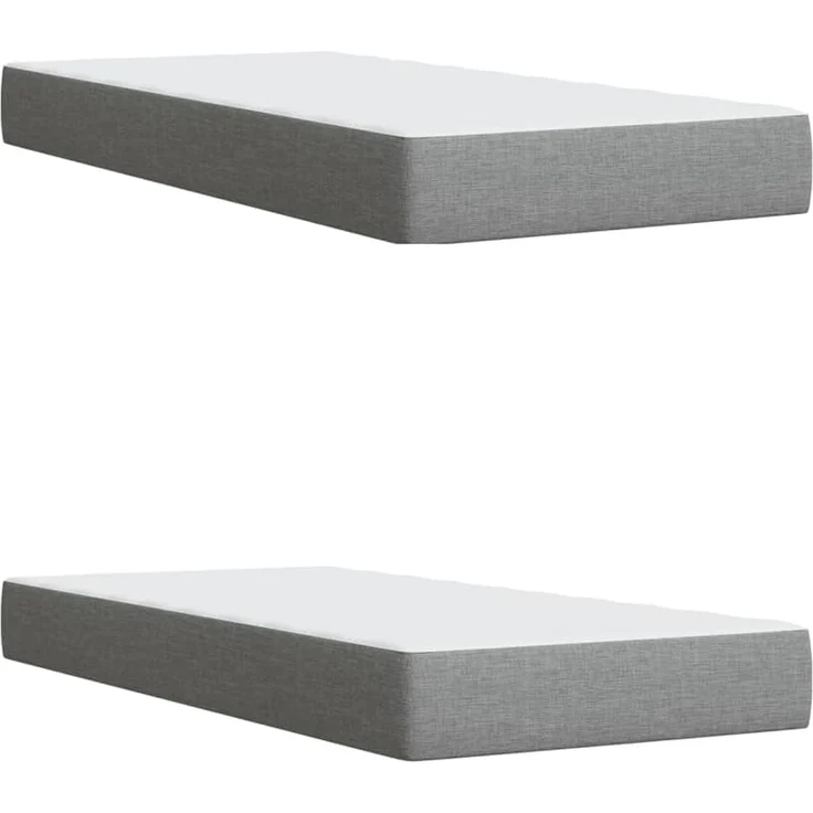 vidaXL Boxspringbett mit Matratze Hellgrau 200x200 cm Stoff 3289101 – Bild 10