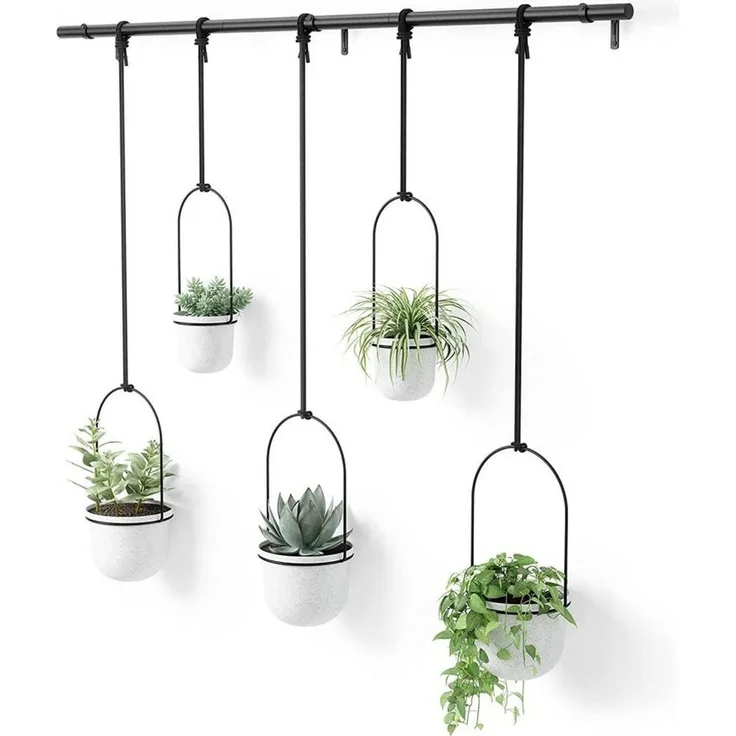 Umbra Triflora WHITE Hängeblumentopf, Wandvase, Blumentopf, Blumenampel für Wand-& Deckenanbringung