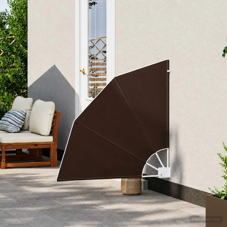 vidaXL Balkon Sichtschutz 210 x 210 cm Polyester Braun 42037145 – Bild 3