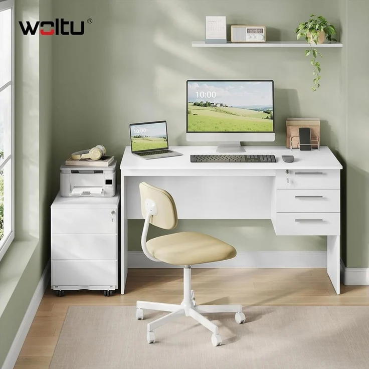Woltu Schreibtisch, Computertisch 120x60cm Bürotisch PC Tisch, Kinder Arbeitstisch