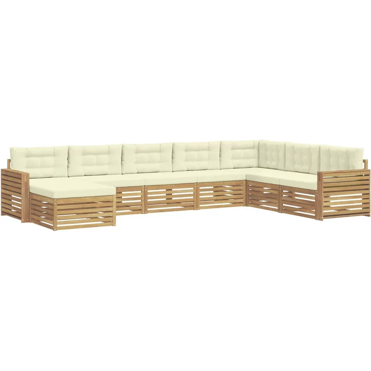 vidaXL Outdoor-Sofagarnitur 8 stk. 7-Sitzer Weiß und Creme 3390970 – Bild 2