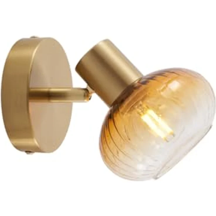 Qazqa Teddy Deckenstrahler, Deckenspot in Gold mit Bernsteinglas, max. 10W, dimmbar, E14 Fassung, rund, geeignet für Küche und Wohnzimmer – Bild 3