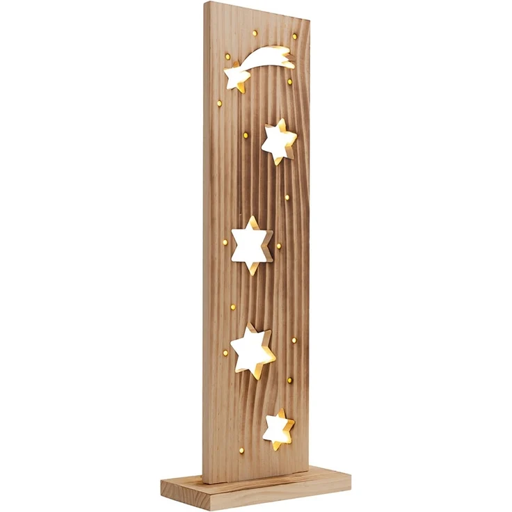 LED Weihnachtsdeko, Sternenmuster, Holz Kiefer, H 60 cm – Bild 9