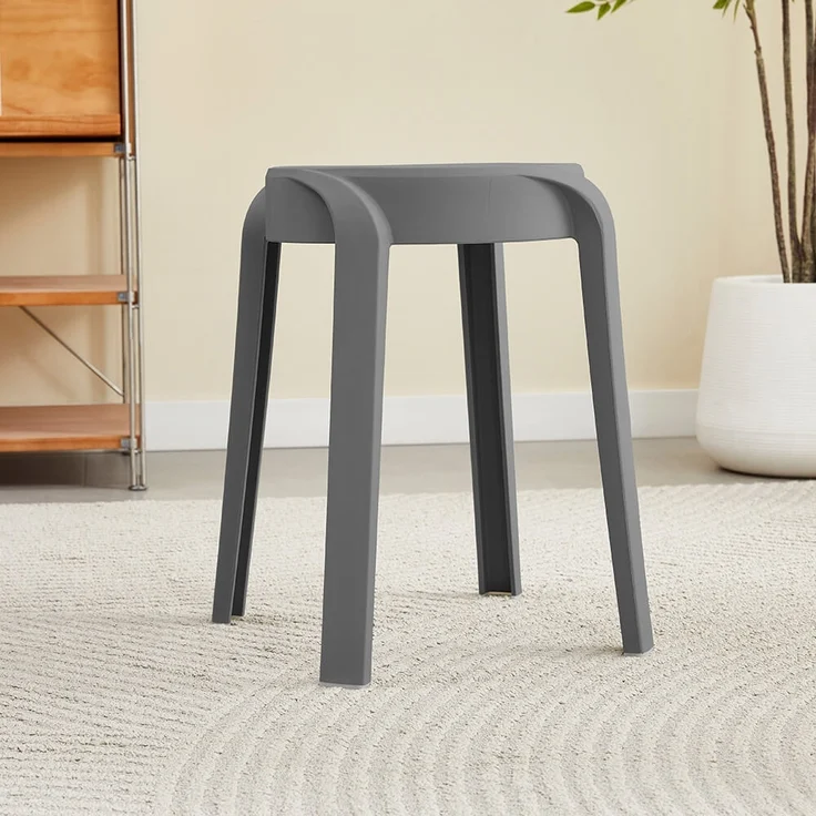 HOME DELUXE Hocker stapelbar NIVO – Grau, 6er Set
