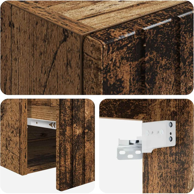 vidaXL Badezimmerschrank-Set 3 stk. Altholz 157 x 44,5 x 80 cm 3405765 – Bild 8