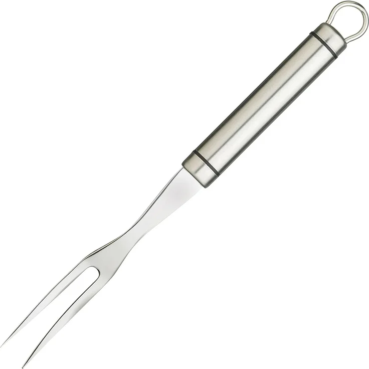KitchenCraft 'Professional' Fleischgabel, kurzer ovaler Griff, spülmaschinenfest, Edelstahl Silber, 25cm – Bild 1
