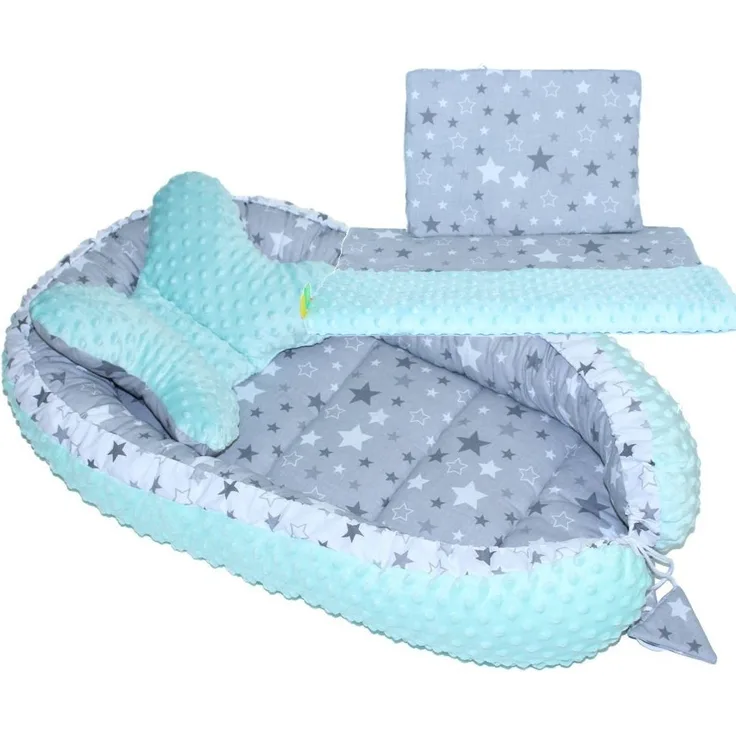 Primawela Bettnestchen Baby MINKY Nestchen Kokon Kuschelnest Kissen Decke Schmetterlingkissen