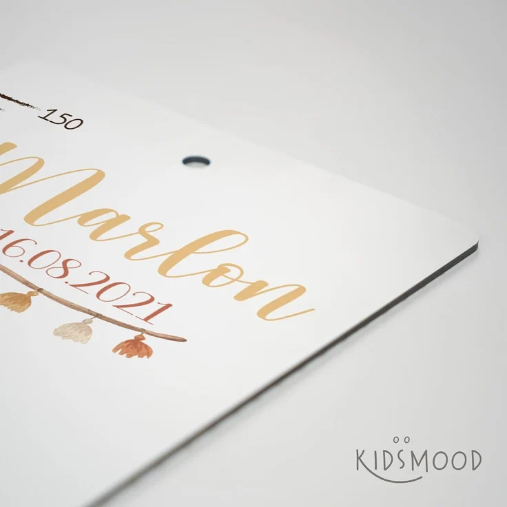 KIDSMOOD - Messlatte für Kinderzimmer Personalisiert, 70-140 cm - Messlatte Kinder Holz personalisiert Mit Namen für Baby- & Kleinkinderzimmer - Individuelles Geschenk für Kinder und Babys zum Geburt – Bild 8