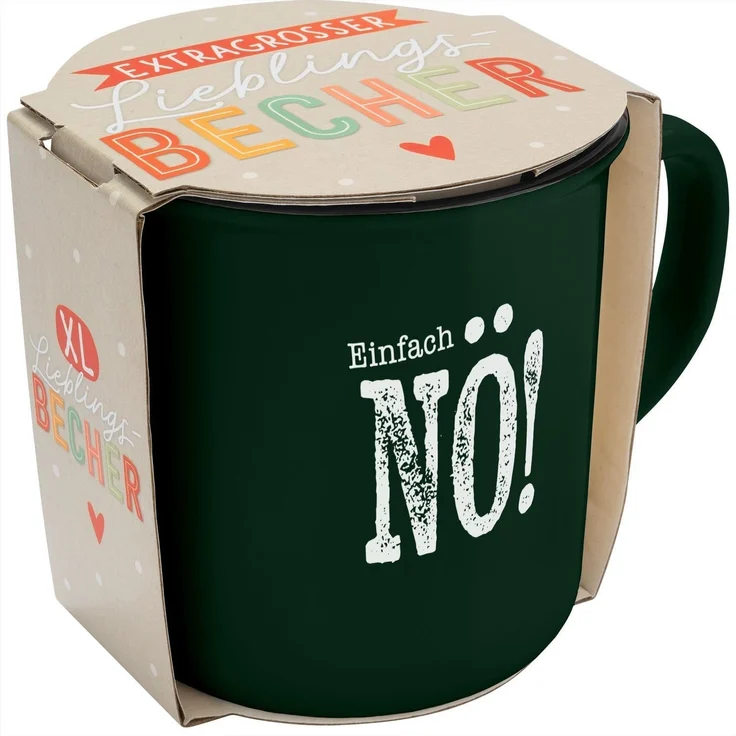 GRUSS & CO XL-Becher Motiv "Nö" | Lieblingsbecher aus Porzellan, Tasse mit Spruch, 55 cl, mit Geschenkbanderole | Geschenk lustig, Geburtstagsgeschenk | 74175 – Bild 4
