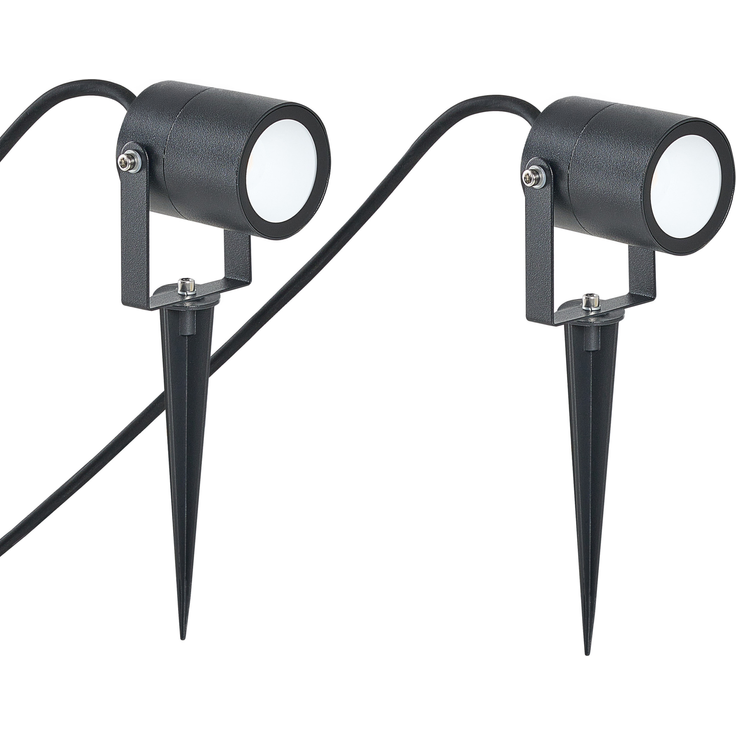 Outdoor Erdspießstrahler 2er Set EWES LED Schwarz