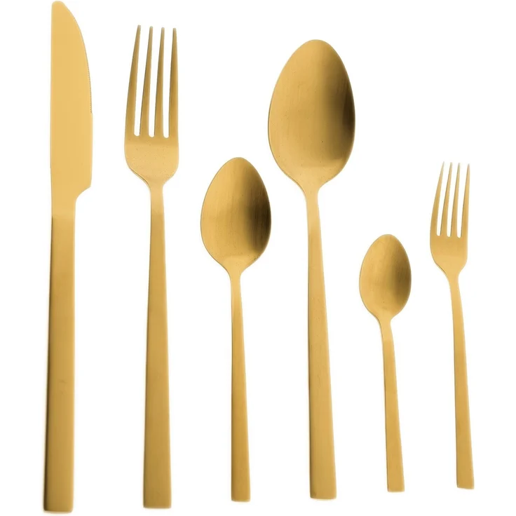 Mia Besteckset aus hochwertigem Edelstahl - 36-teilig für 6 Personen, Gold – Bild 1