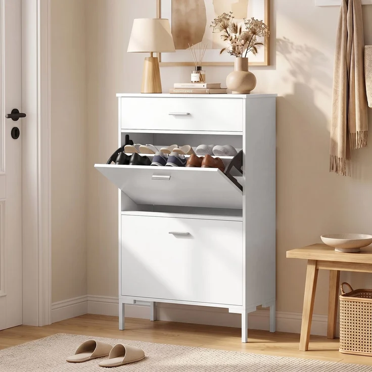 HOMCOM Schuhschrank, MDF, Weiß – Bild 2