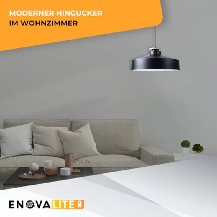 ENOVALITE Pendelleuchte ELED700171, E27-Fassung, IP20, Ø40 cm, schwarz, rund – Bild 5